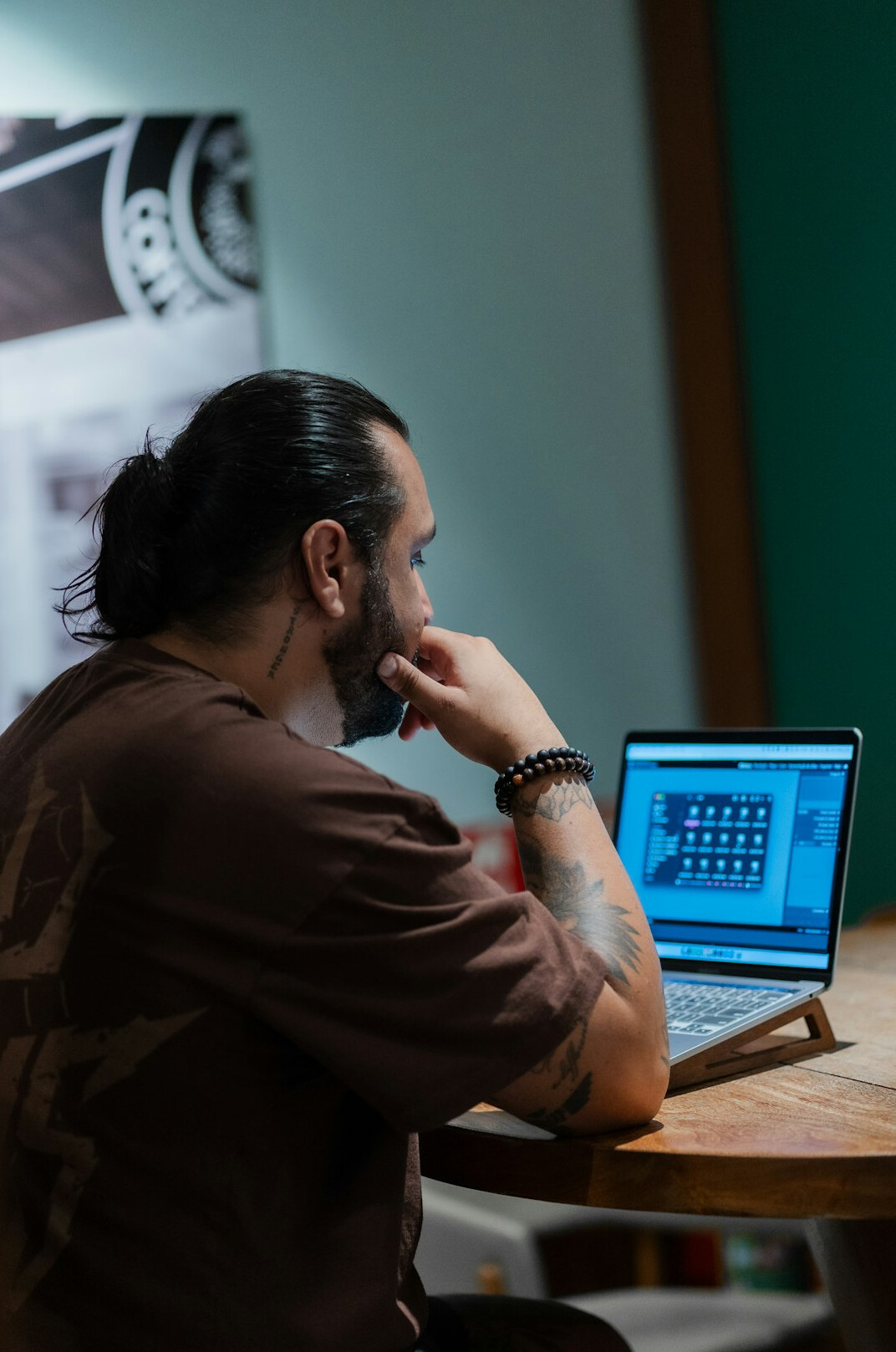 student learning code at desk