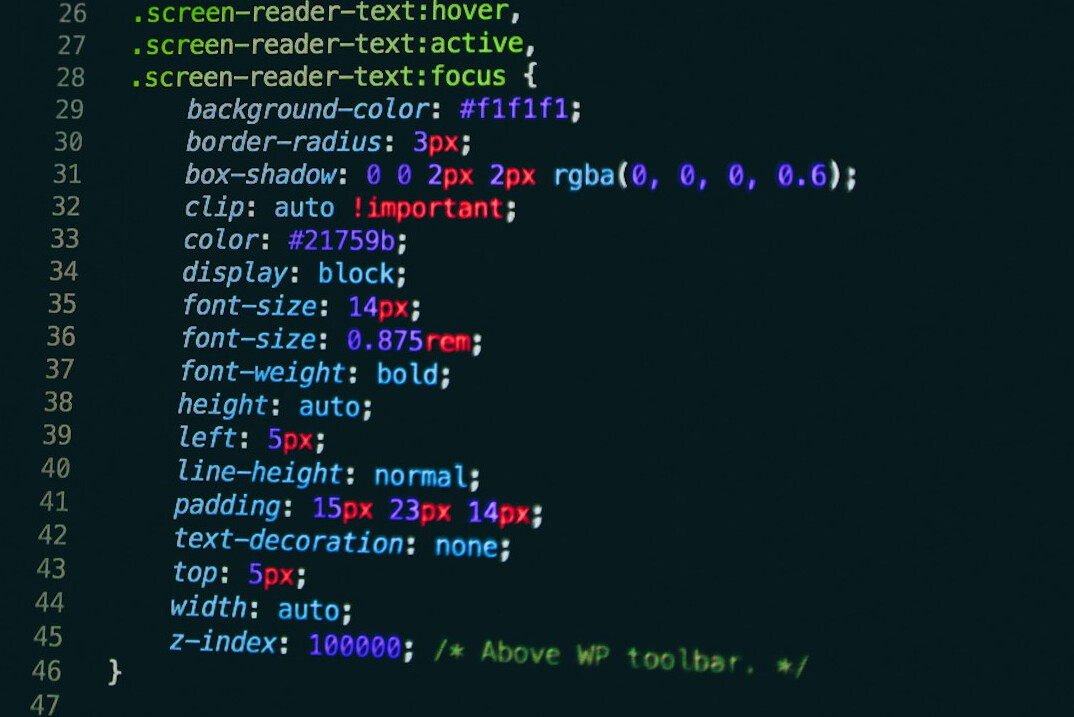 colorful code editor screenshot