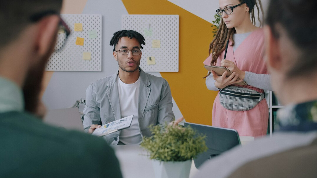 diverse team working on project